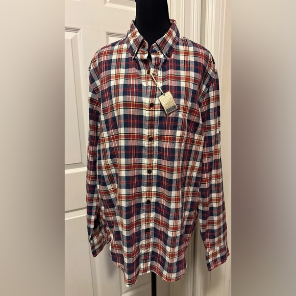 J. Crew Red and Blue Casual Button Down Shirt - Picture 1 of 8